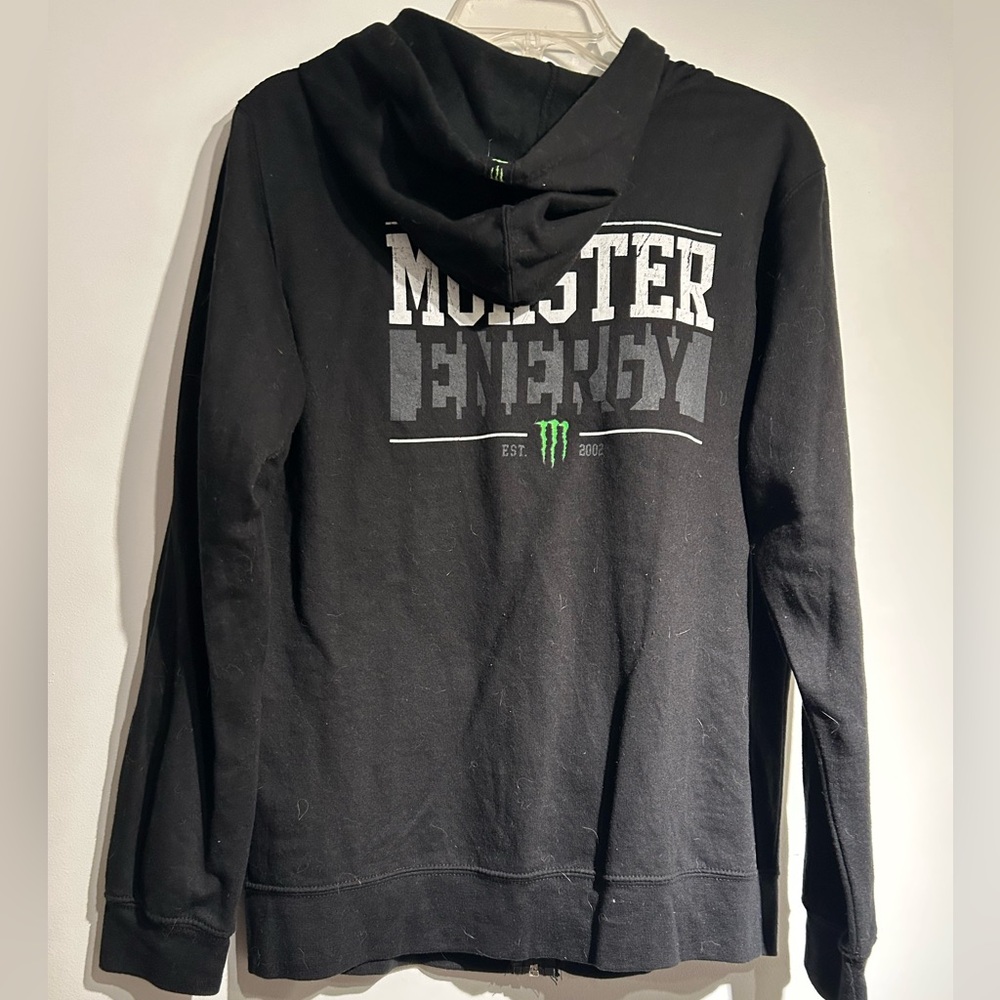 Black Monster Energy Zip-Up Hoodie - Picture 2 of 5